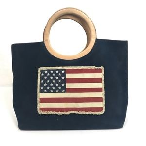 𝅺Amanda Smith Circle Handle American Flag Tote